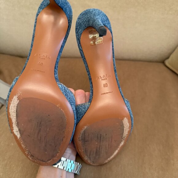 ALAIA Paris Denim Slide Heel - Size 40 - Picture 2 of 3
